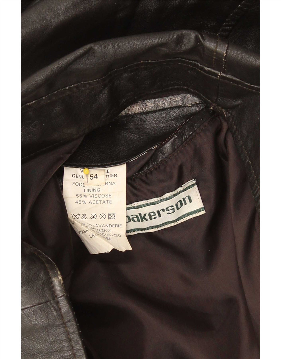 Vintage męska kurtka skórzana IT 54 2XL brązowa