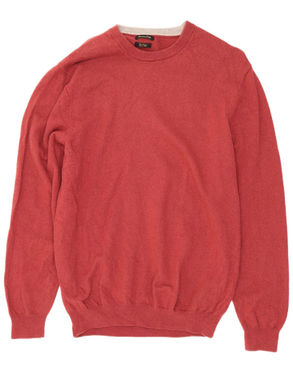 Męski sweter z okrągłym dekoltem Massimo Dutti XL, czerwona wełna