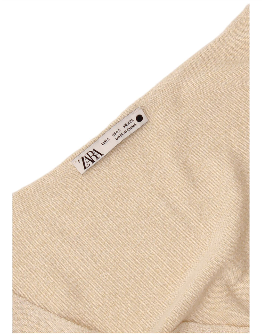 Top damski Zara z długim rękawem UK 10, mały, beżowy