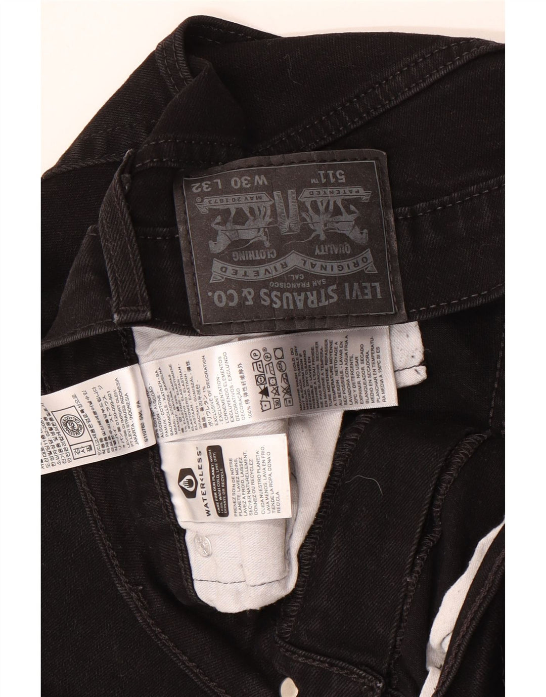 Męskie jeansy Levi's 511 Slim W30 L32 Czarna bawełna