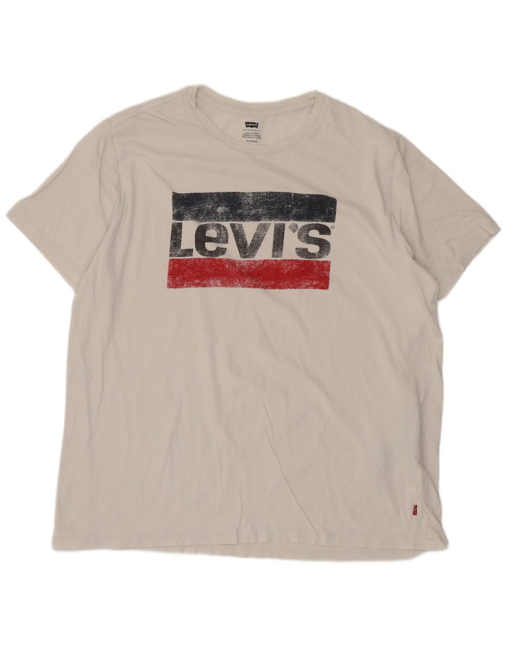 Męska koszulka z grafiką Levi's, góra XL, biała bawełna