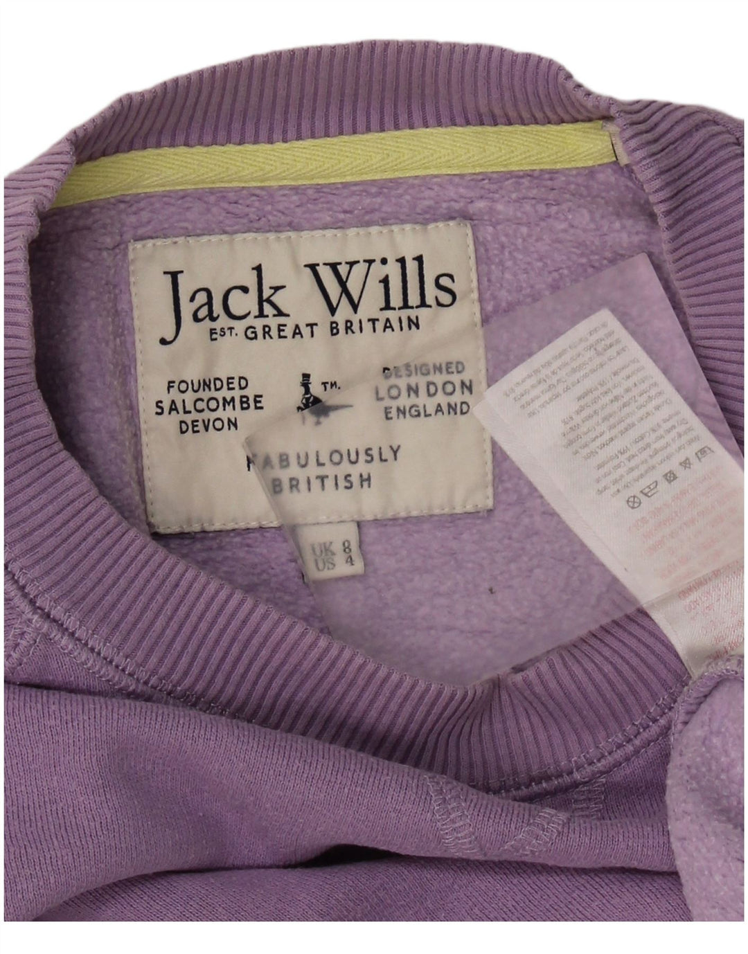 JACK WILLS Damski sweter oversize typu Crop UK 8, mały fiolet
