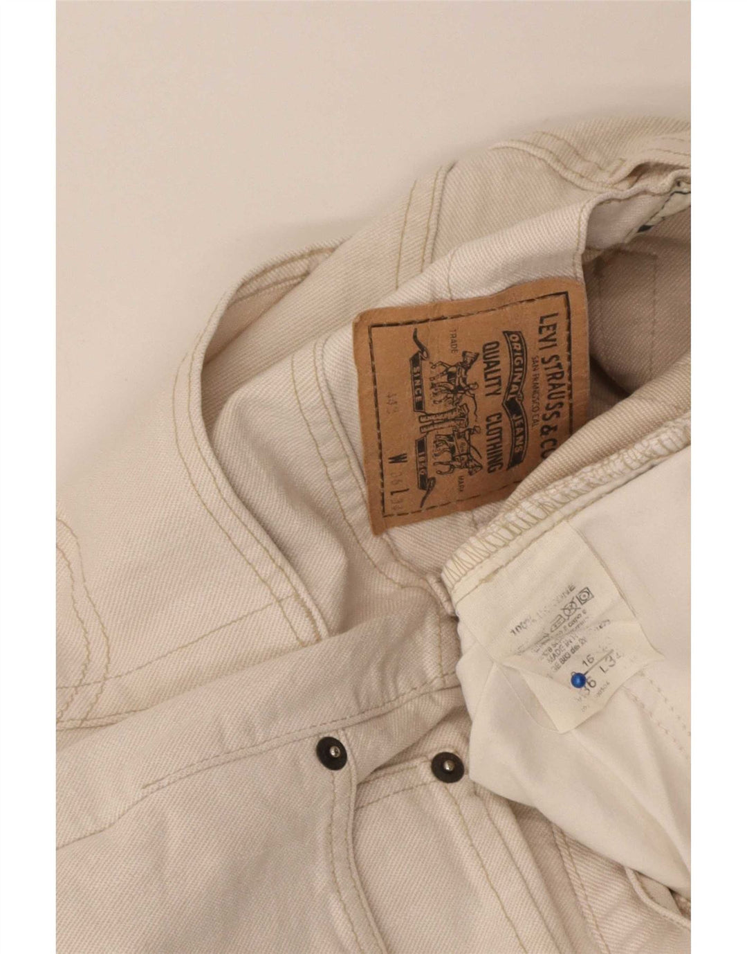 Męskie proste dżinsy Levi's W36 L34 Beżowa bawełna