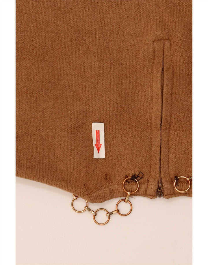 Damski krótki top Zara z krótkim rękawem UK 12, średni brąz