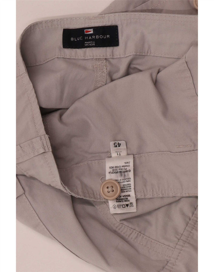 Marks & Spencer Męskie niebieskie spodenki cargo W36, duże, szare, bawełniane