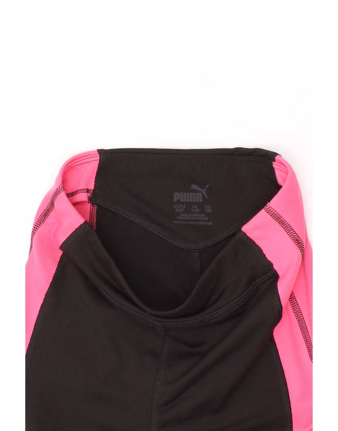 Dziewczęce legginsy Capri z grafiką Puma 7-8 lat, czarny poliester z blokami kolorów
