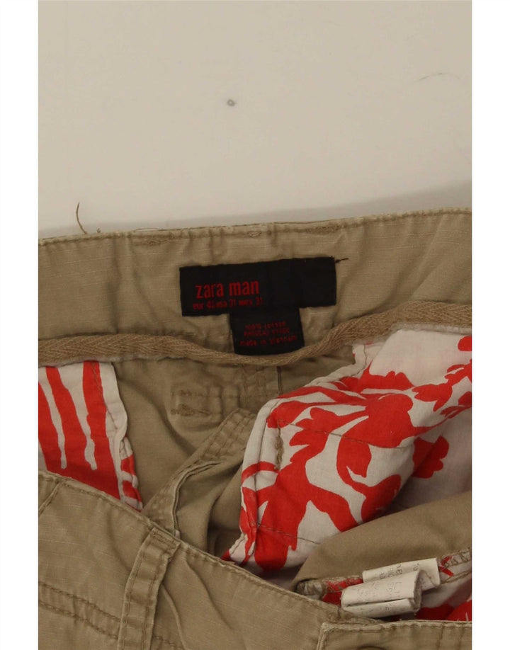 Męskie spodenki cargo Zara EU 40 Medium W31 beżowa bawełna