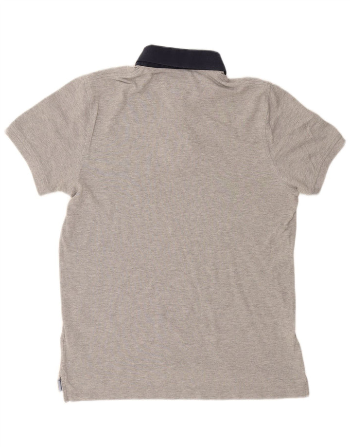 TOMMY HILFIGER Mens Polo Shirt Large Grey Cotton