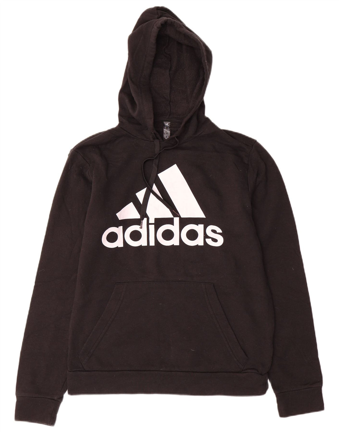 Męski sweter z kapturem ADIDAS z grafiką, mały, czarny, bawełniany