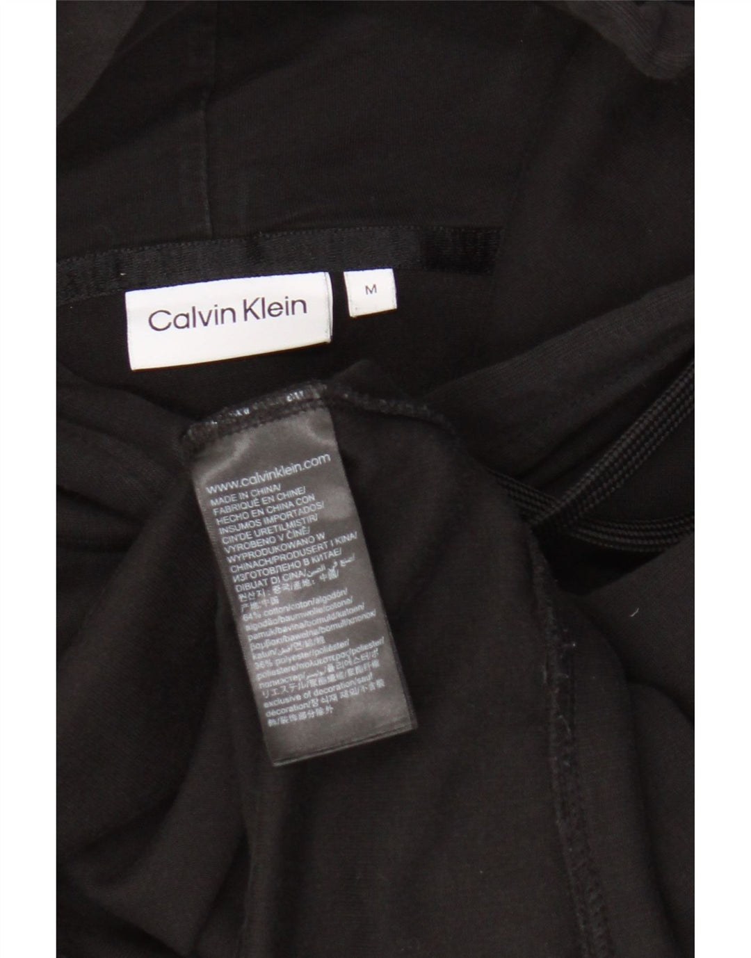 Damski sweter oversize Calvin Klein z kapturem, UK 14, średni czarny, bawełniany