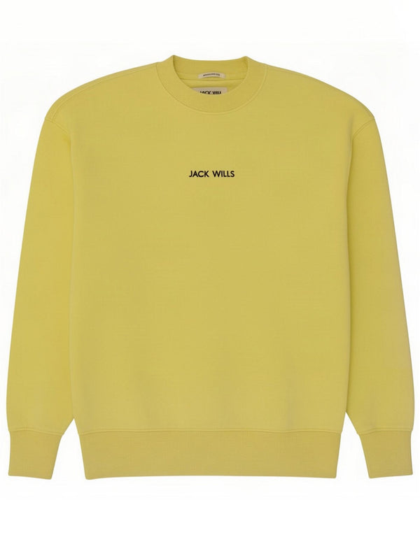 Jack Wills Męska bluza oversize Jumper Small Yellow Cotton