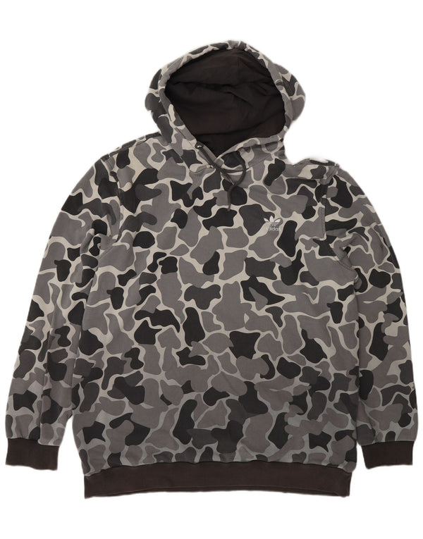 Adidas Męski sweter z kapturem, duży, szary, kamuflaż