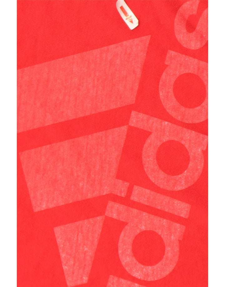 Męska koszulka z grafiką Adidas, duża, czerwona, bawełniana