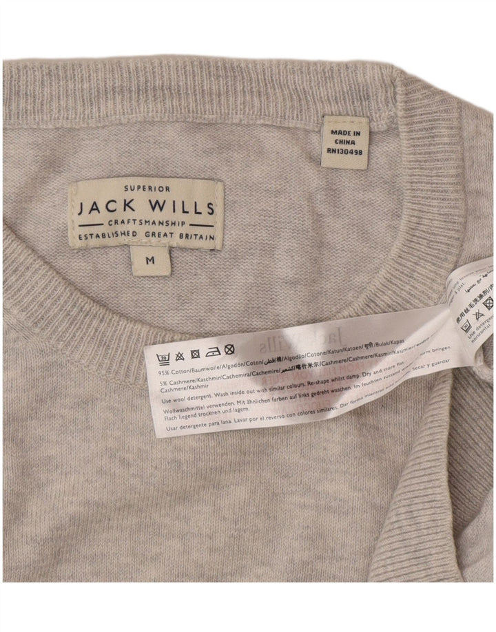 Męski sweter z okrągłym dekoltem Jack Wills, średnioszary, bawełniany