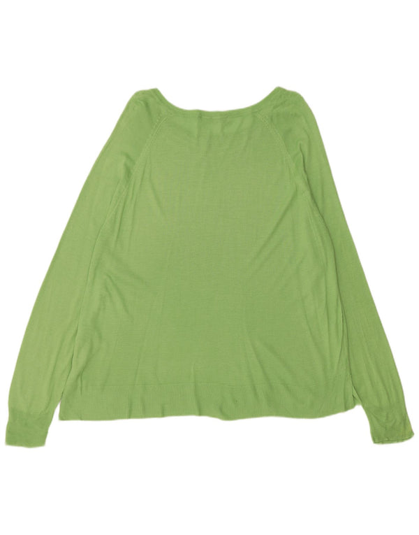 Damski sweter Zara z dekoltem w łódkę UK 18 XL, zielona wiskoza