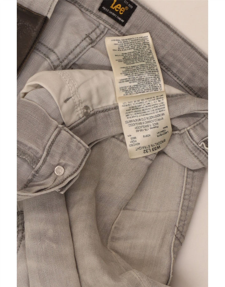 Męskie proste dżinsy LEE W33 L32 szare