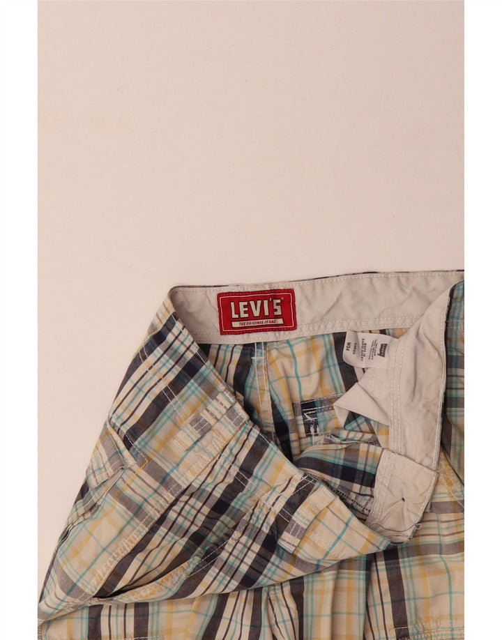 Męskie spodenki cargo LEVI'S W34, duża, wielokolorowa, bawełniana krata