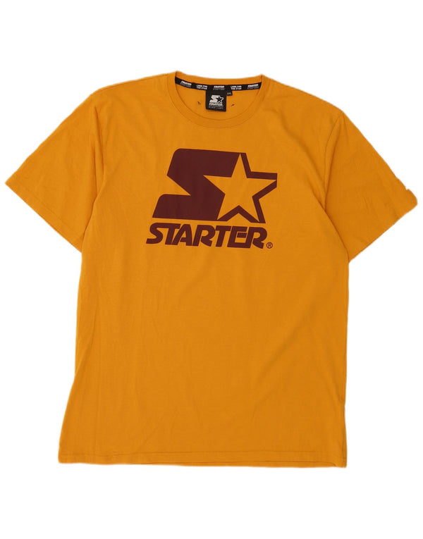 Męska koszulka z grafiką Starter Top 2XL Żółta bawełna