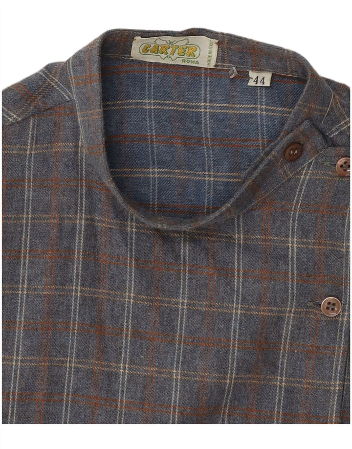 Damska bluzka koszulowa w stylu vintage IT 44 w średnią szarą kratkę