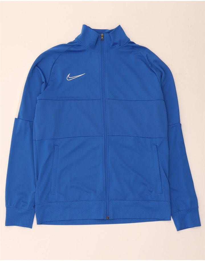 Męska kurtka dresowa Nike Dri Fit, duży niebieski poliester z blokami kolorów