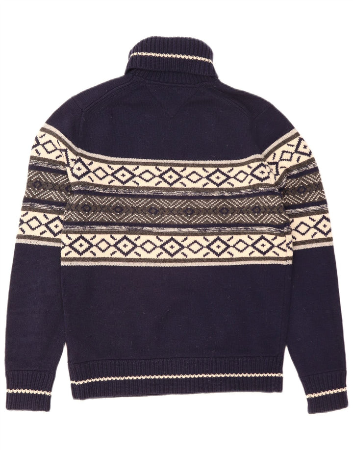 Męski sweter z wywijanym dekoltem Tommy Hilfiger, średni granatowy Fair Isle