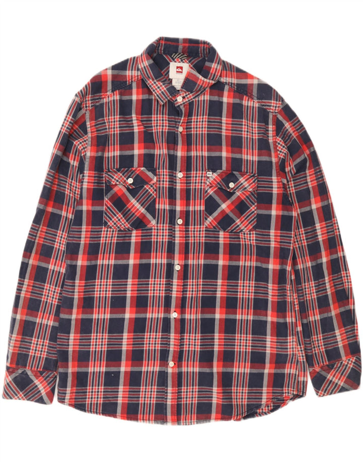 Męska koszula flanelowa Quiksilver o regularnym kroju, duża, bawełniana w czerwoną kratę
