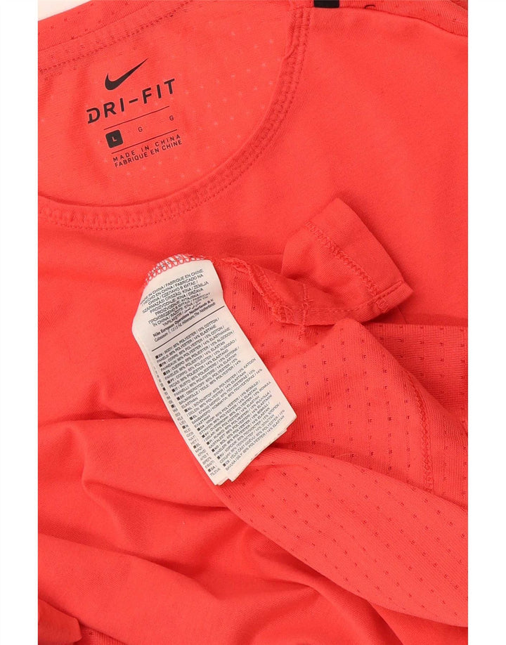 Męska koszulka Nike Dri Fit z grafiką z długim rękawem, dużym pomarańczowym blokiem kolorów