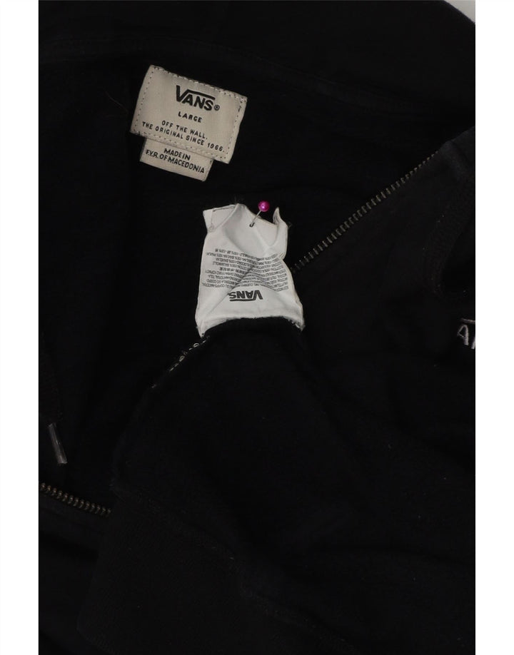Męski sweter Vans z kapturem i zamkiem błyskawicznym, duży, czarny, bawełniany