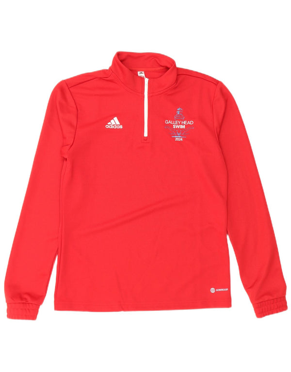 Damska bluza dresowa ADIDAS Aeroready Graphic, UK 12/14, średnia czerwień
