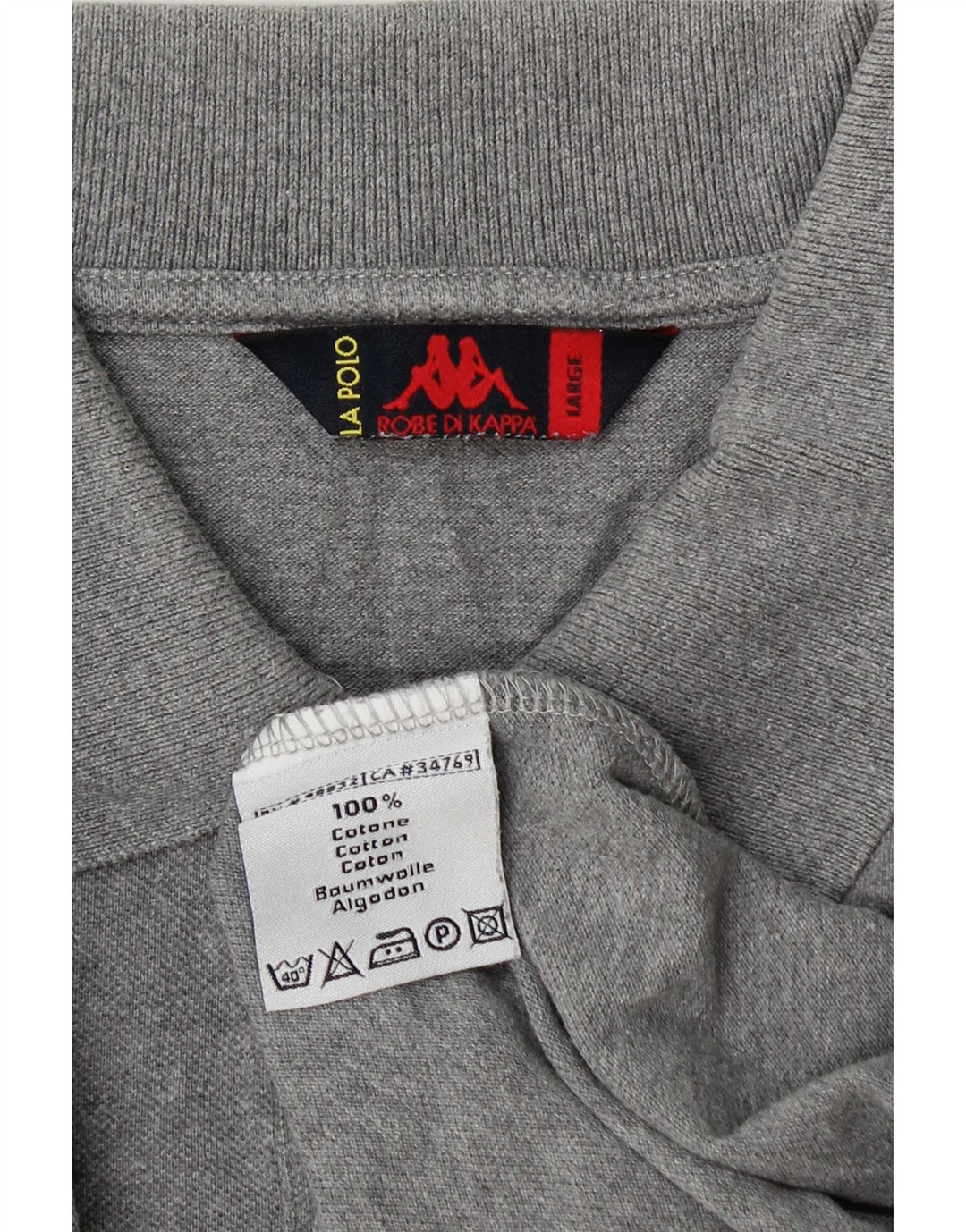 Męska koszulka polo Kappa z długim rękawem, duża, szara bawełna