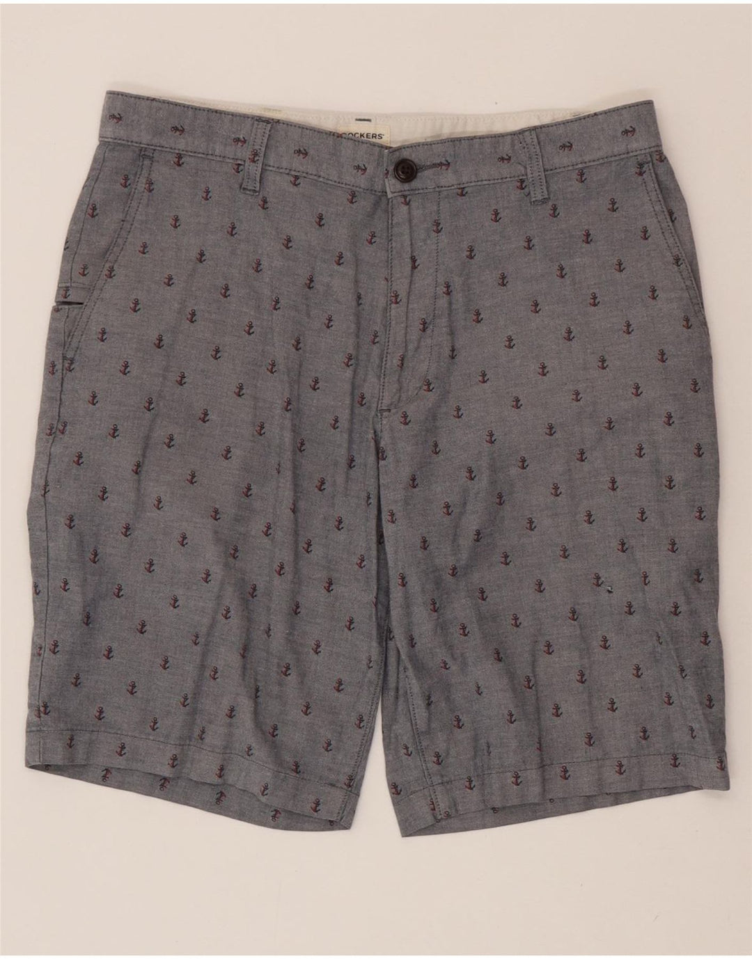 DOCKERS Mens Chino Shorts W32 Medium Grey Spotted Cotton Vintage Dockers and Second-Hand Dockers from Messina Hembry 
