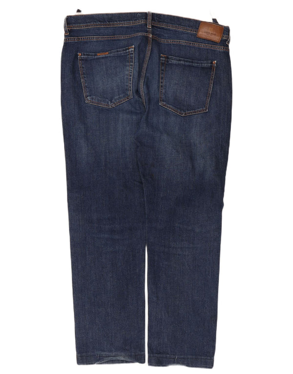 Męskie proste dżinsy Zara EU 48 XL W38 L28 Niebieskie bawełniane