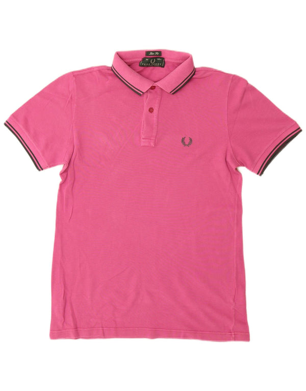 Męska koszulka polo Fred Perry Slim Fit, mała, różowa, bawełniana