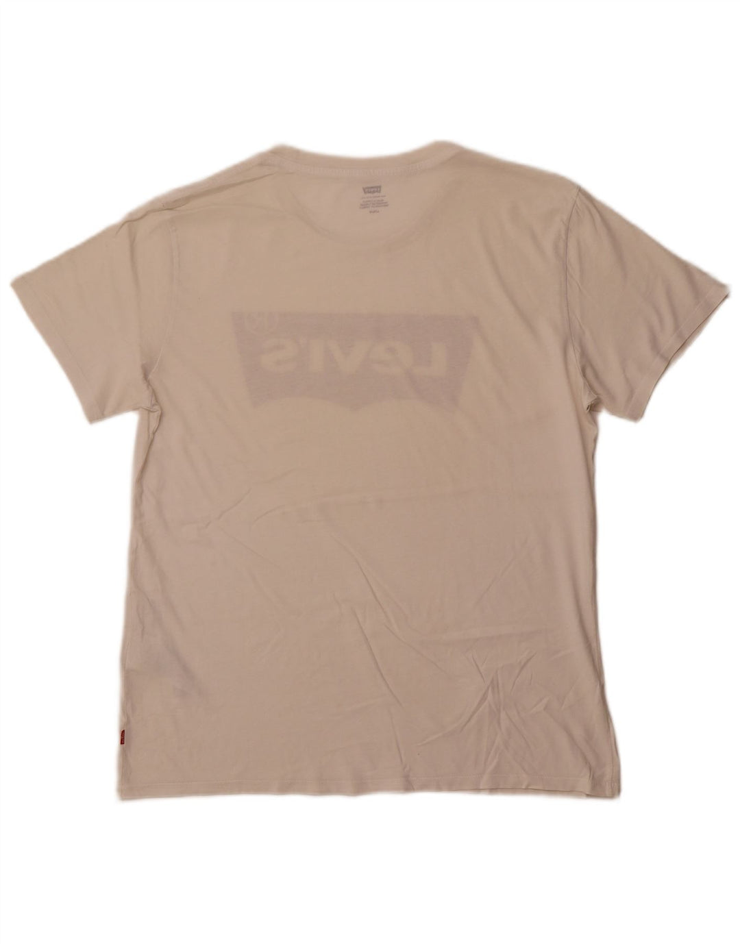 Męski T-shirt z grafiką LEVI'S, duży, bawełniany w kolorze złamanej bieli