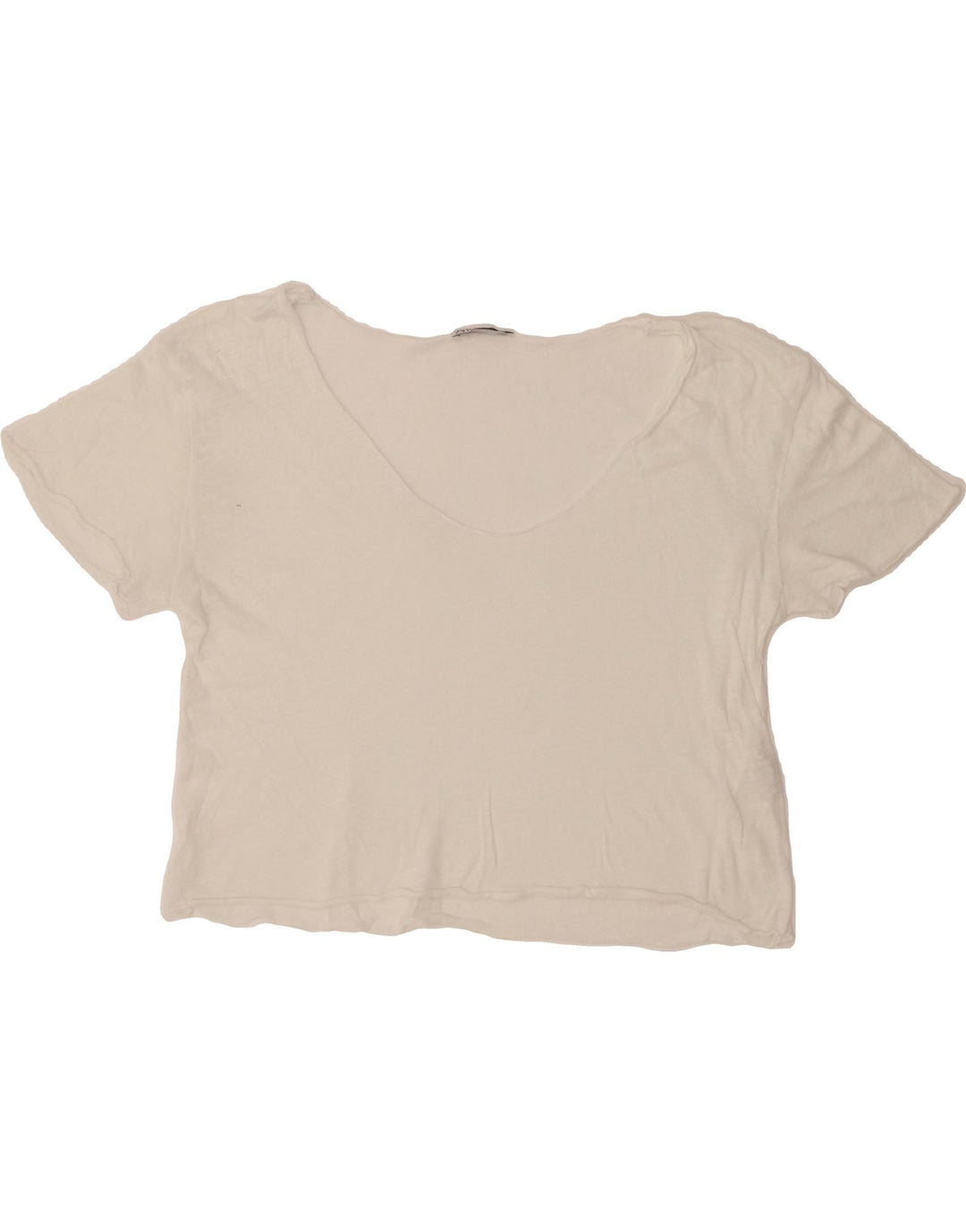ZARA Womens T-Shirt Top UK 16 Large White Linen Vintage Zara and Second-Hand Zara from Messina Hembry 