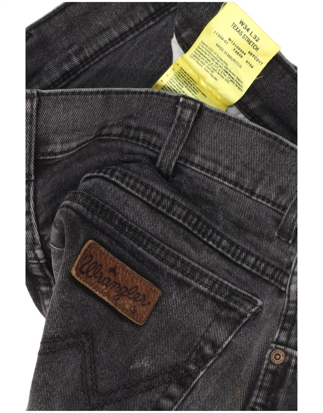Męskie jeansy Wrangler Texas Stretch Straight W34 L32 Szara bawełna