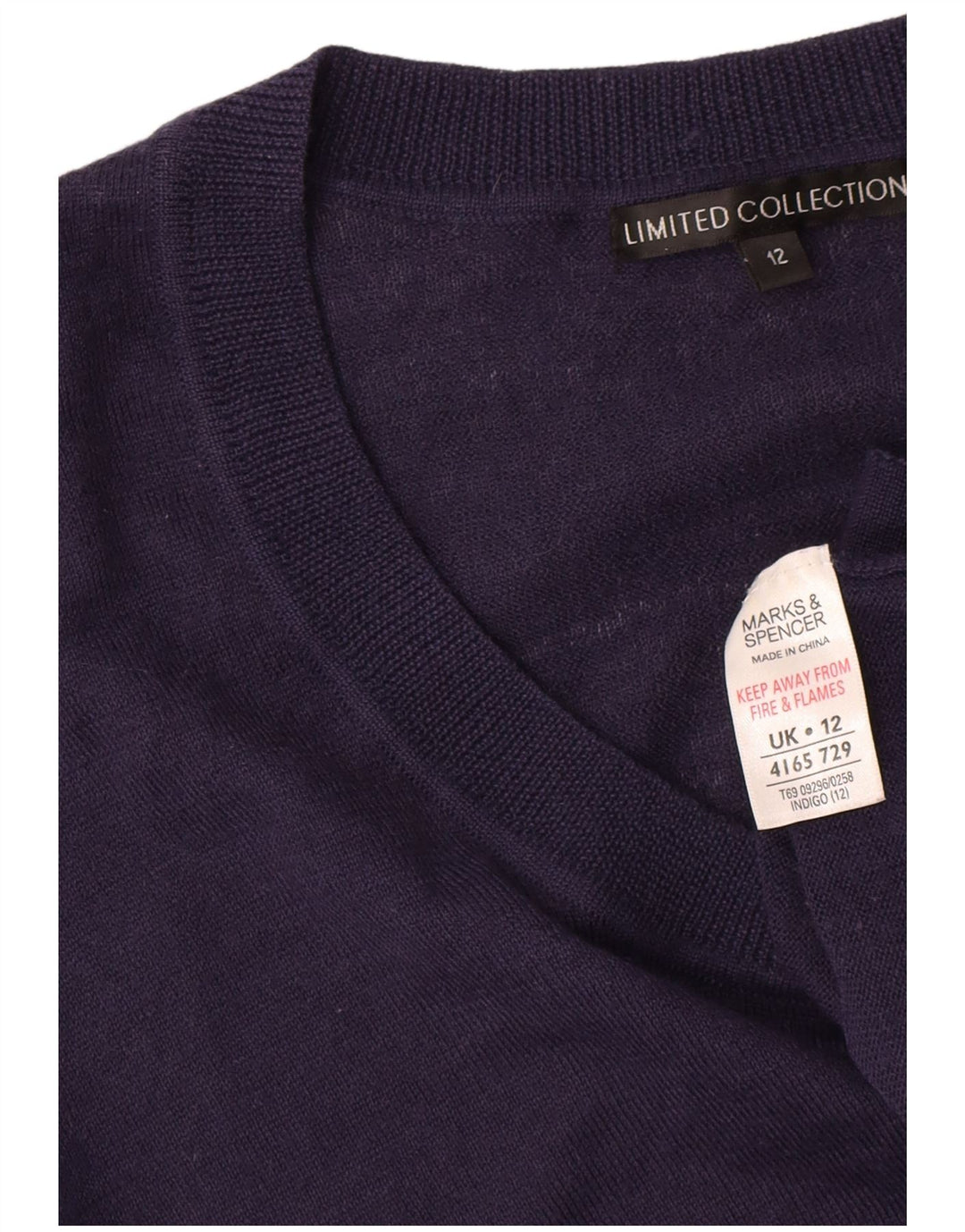 Marks & Spencer Damski sweter z dekoltem w łódkę UK 12 Średni granatowy
