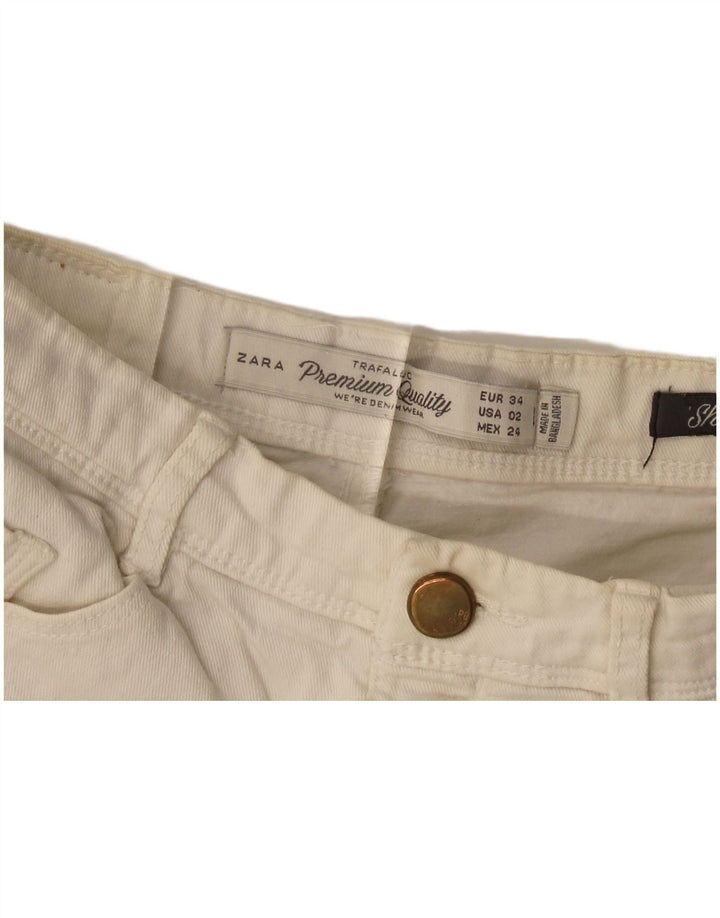 Damskie spodenki jeansowe Zara EU 34 2XS W24 Białe