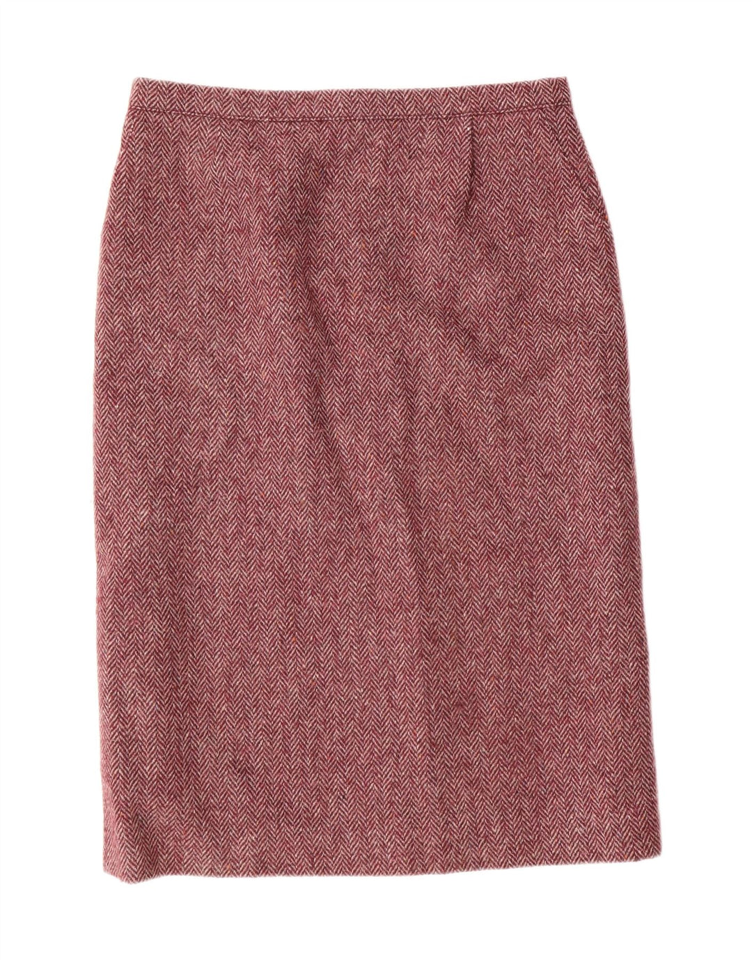 O' MAILLE Womens Midi Skirt W32 Large Burgundy Herringbone