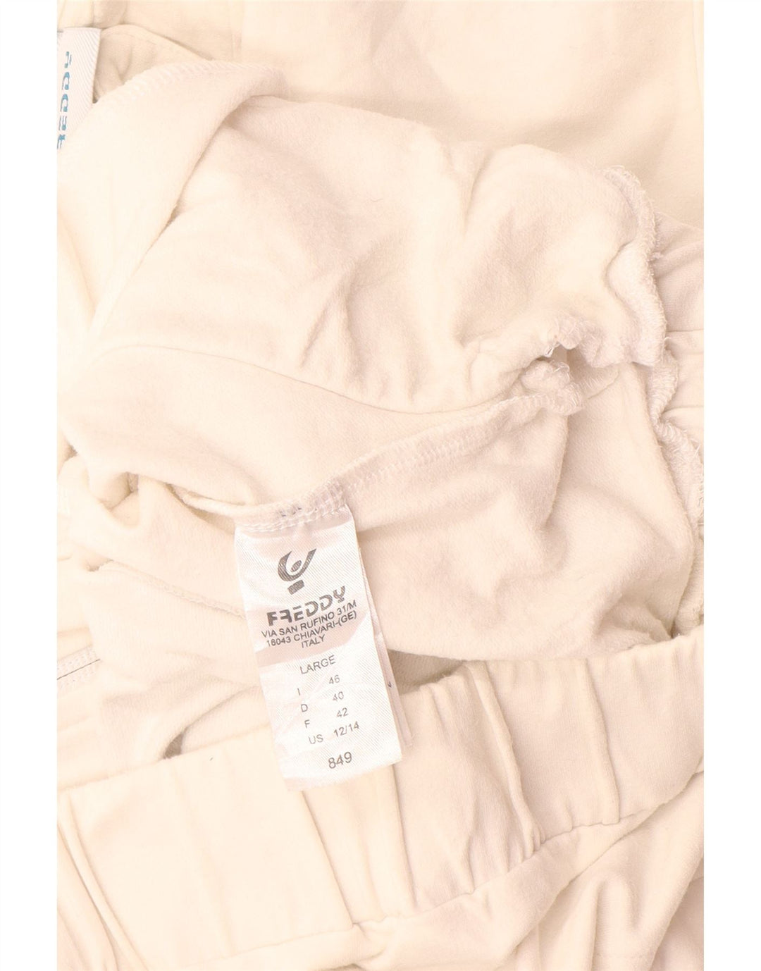 Damska kurtka dresowa Freddy IT 46, duża, biała, bawełniana w bloki kolorów