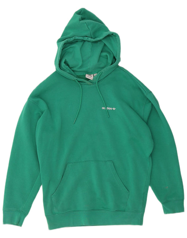 Damska bluza z kapturem Adidas UK 12/14 Średnia zielona bawełna