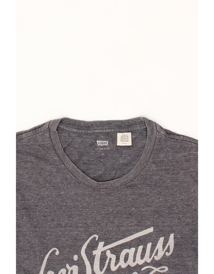 LEVI'S Mens Graphic T-Shirt Top Small Grey Flecked Vintage Levi's and Second-Hand Levi's from Messina Hembry 
