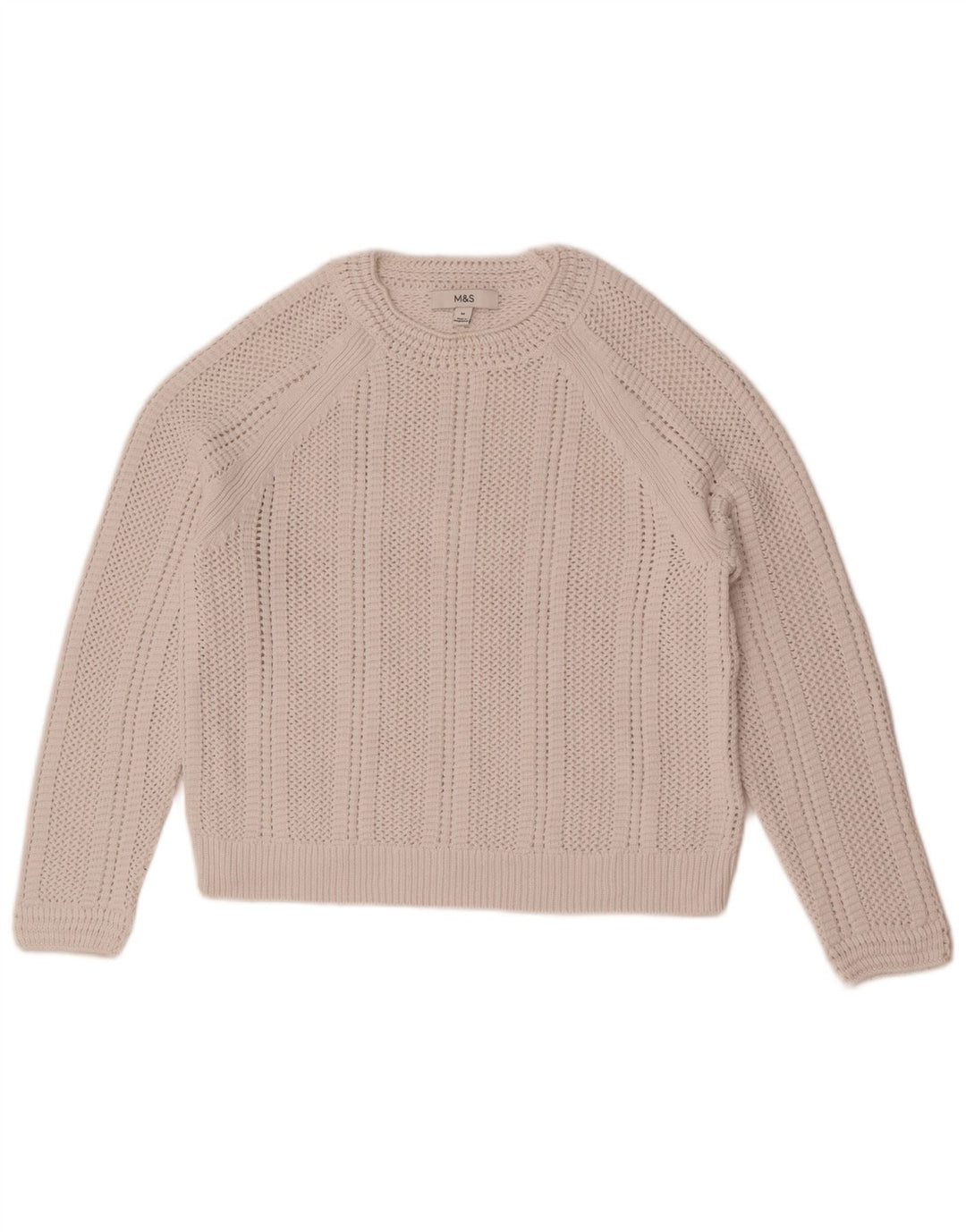 Marks & Spencer Damski sweter z okrągłym dekoltem, UK 14, średni złamanej bieli