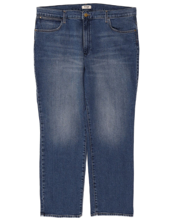 WRANGLER Męskie proste dżinsy W36 L30 Niebieskie, bawełniane