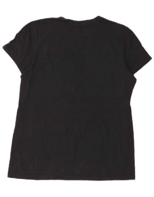 Adidas Womens Graphic T-Shirt Top UK 16 Large Black Cotton