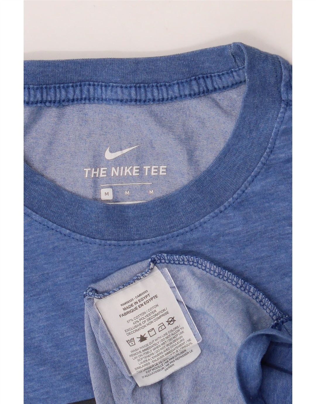 NIKE Mens Dri Fit Graphic T-Shirt Top Medium Blue Cotton Vintage Nike and Second-Hand Nike from Messina Hembry 