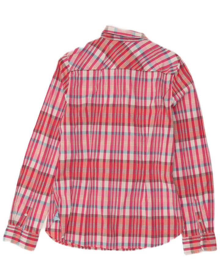 Damska dopasowana koszula TOMMY HILFIGER US 8, bawełniana w średnią różową kratkę