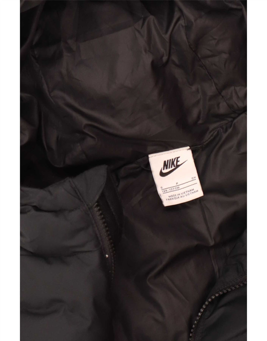 Dziewczęca wyściełana kurtka z kapturem i kapturem Nike 8-9 lat, mała czarna