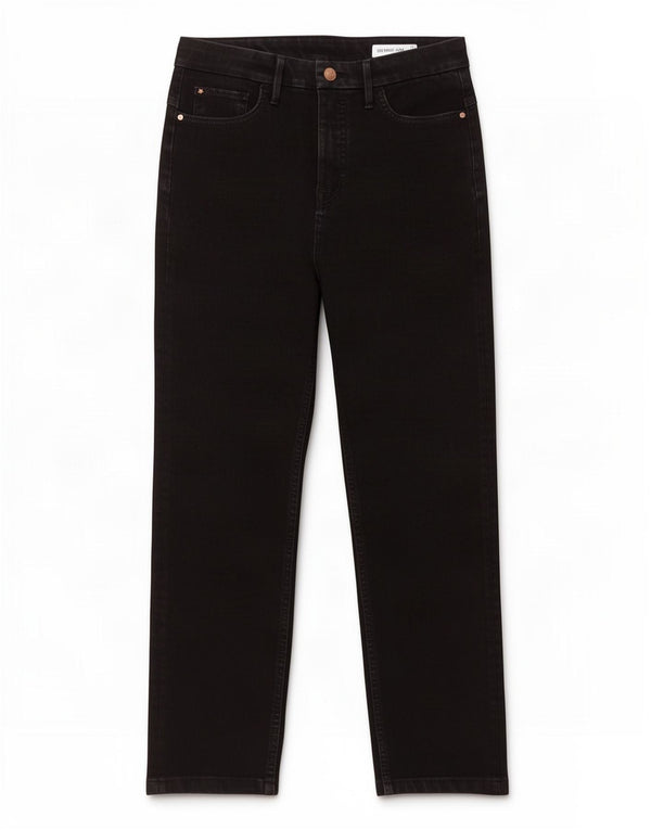 Marks & Spencer Damskie Crop Straight Jeans UK 12 Medium W30 L26 Czarne