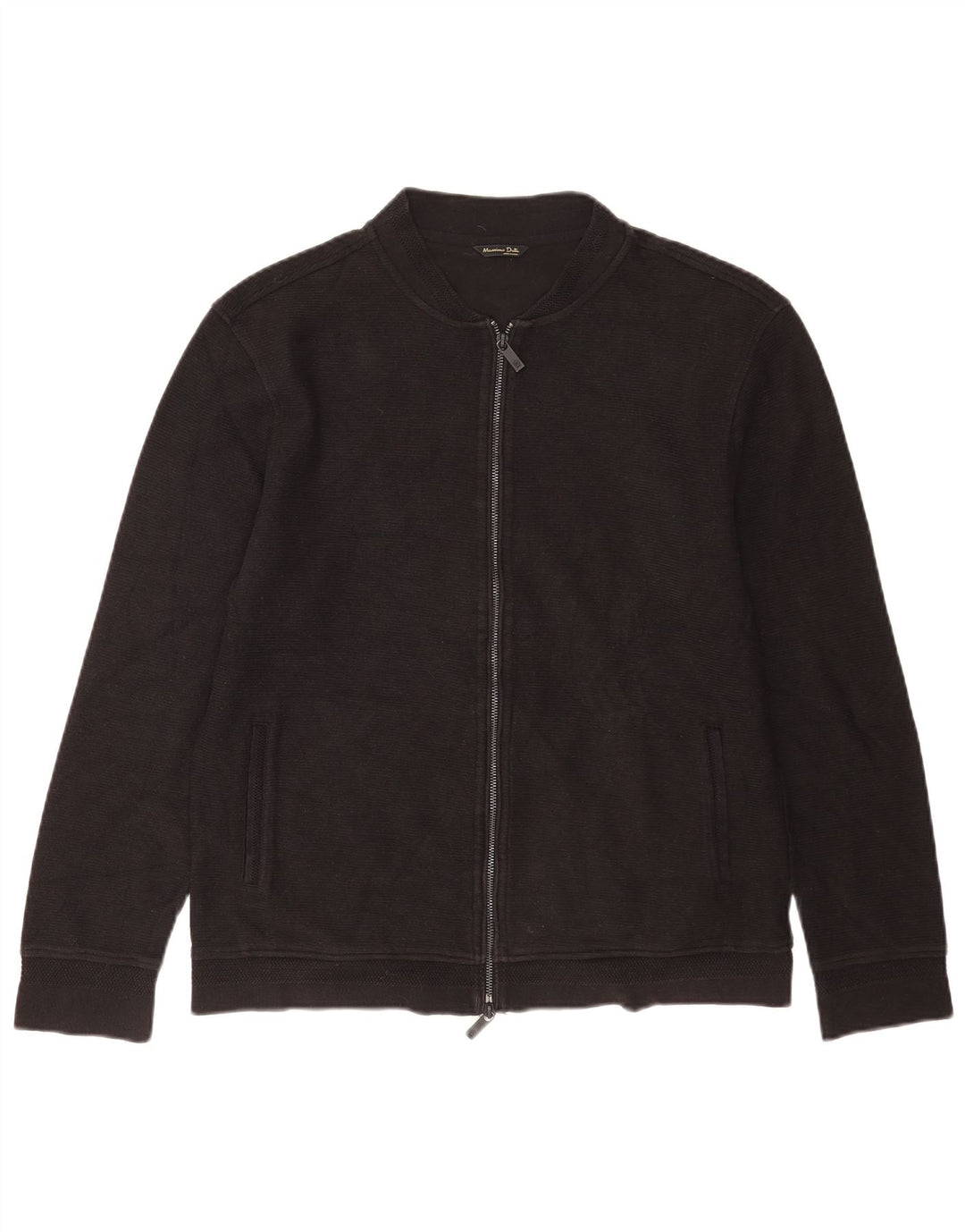 Męski sweter rozpinany Massimo Dutti, duży, czarny, bawełniany